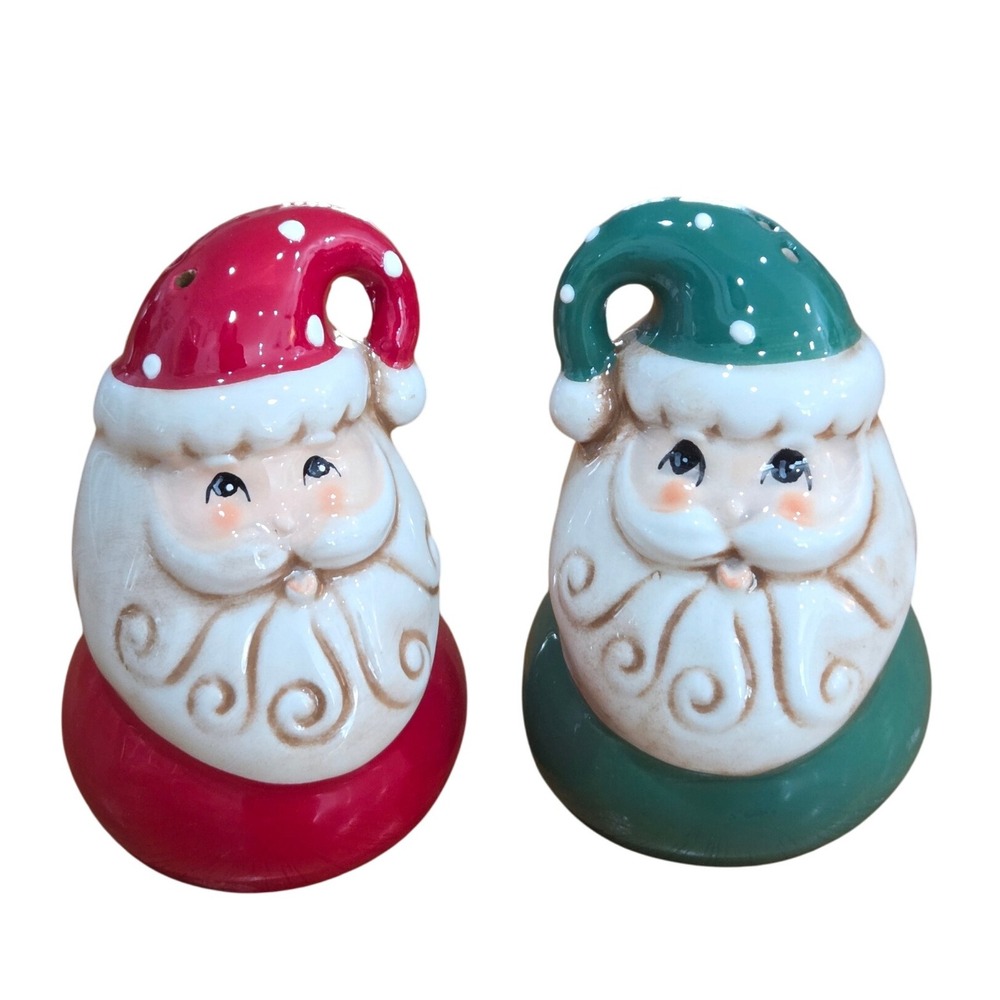 Johanna Parker Santa Salt & Pepper Shakers Ceramic Christmas Table‎ Decor